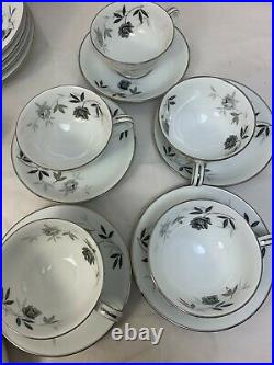 Noritake Rosamor 5851S 31pc set Platinum Trim RARE MILITARY ISSUE-Excellent