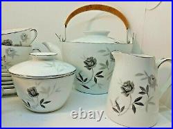 Noritake Rosamor #5851 China Tea Pot with Lid cups saucers cream sugar Tea Set