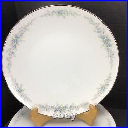 Noritake Roseberry China Blue Roses Pink Flowers Dinnerware Set 32 pcs