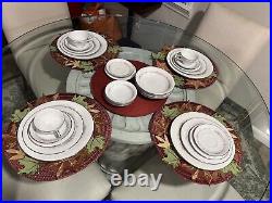 Noritake Rosepoint 29 Piece Porcelain Dinnerware Set, Service for 4