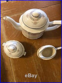 Noritake Rothschild China Tea/Coffee Pot, Sugar and Creamer Set