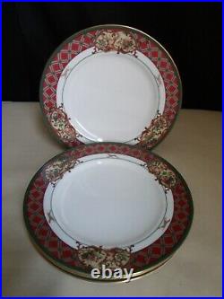 Noritake Royal Hunt Plaid Deer Pheasant Rabbit Hunting Dog Set 4 Salad Plates D