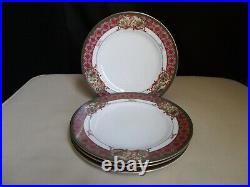 Noritake Royal Hunt Plaid Deer Pheasant Rabbit Hunting Dog Set 4 Salad Plates D