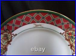 Noritake Royal Hunt Plaid Deer Pheasant Rabbit Hunting Dog Set 4 Salad Plates D