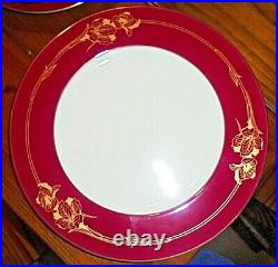 Noritake Ruby Garland Bone China 4 Complete 5 Piece Sets Rare Pattern MINT