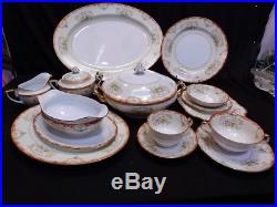 Noritake Set of Early China Hand Painted Service for 12 plus Serving Pcs. JAPAN