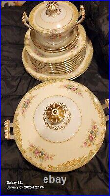 Noritake Sheila #4905 dinner/ salad/ sugar/ gravy bolt /VERY NICE