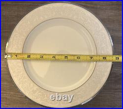 Noritake Silver Palace 8.5' Salad Plates Fine Bone Wedding China Set of 4