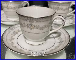 Noritake Tea Set. Norwood pattern. Set of (8) Tea Cups & Saucers, HTF, Appears