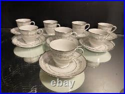 Noritake Tea Set. Norwood pattern. Set of (8) Tea Cups & Saucers, HTF, Appears