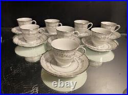 Noritake Tea Set. Norwood pattern. Set of (8) Tea Cups & Saucers, HTF, Appears