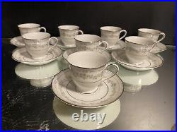 Noritake Tea Set. Norwood pattern. Set of (8) Tea Cups & Saucers, HTF, Appears