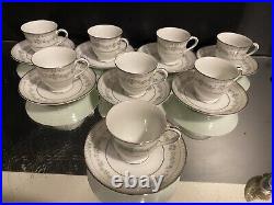 Noritake Tea Set. Norwood pattern. Set of (8) Tea Cups & Saucers, HTF, Appears