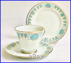 Noritake Tea set Tea cups saucers/plates Bone China white Blue Tide White