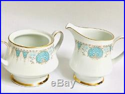 Noritake Tea set Tea cups saucers/plates Bone China white Blue Tide White