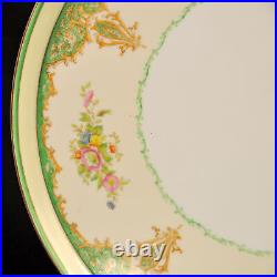 Noritake Tray Teapot Creamer Sugar 2 Cups & Saucers Floral Green Gold 1918-1931
