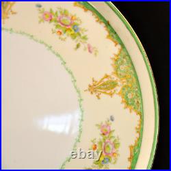 Noritake Tray Teapot Creamer Sugar 2 Cups & Saucers Floral Green Gold 1918-1931