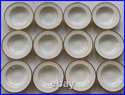 Noritake Troy Fine Bone China Gilt Rim Ivory Soup Bowls Set Of 12