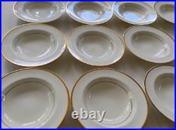 Noritake Troy Fine Bone China Gilt Rim Ivory Soup Bowls Set Of 12
