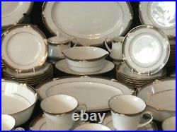 Noritake Vintage China Dinner Service For 12 Tea Set Cups Plates -White Lilys
