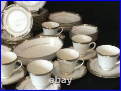 Noritake Vintage China Dinner Service For 12 Tea Set Cups Plates -White Lilys