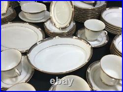 Noritake Vintage China Dinner Service For 12 Tea Set Cups Plates -White Lilys