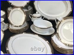 Noritake Vintage China Dinner Service For 12 Tea Set Cups Plates -White Lilys