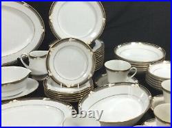 Noritake Vintage China Dinner Service For 12 Tea Set Cups Plates -White Lilys