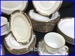 Noritake Vintage China Dinner Service For 12 Tea Set Cups Plates -White Lilys