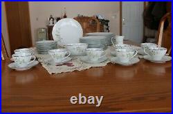 Noritake Vintage Porcelain China Soroya Pattern Green Floral 47 Piece Grouping