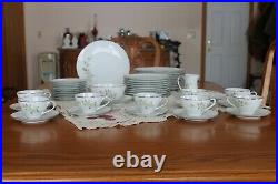 Noritake Vintage Porcelain China Soroya Pattern Green Floral 47 Piece Grouping