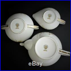 Noritake Wheaton 5414 Teapot Trio Set China Creamer Sugar Bowl Gold Trim Vintage