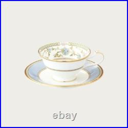 Noritake Yoshino Cup & Saucer 220cc Gray Bone China Coffee Tea SAKURA spoon set