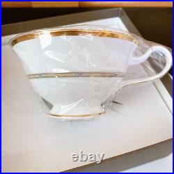 Noritake Yoshino Cup & Saucer 220cc Gray Bone China Coffee Tea SAKURA spoon set