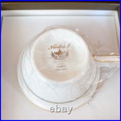 Noritake Yoshino Cup & Saucer 220cc Gray Bone China Coffee Tea SAKURA spoon set