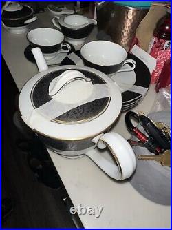Noritake china set vintage japan Benedicta tea, pot, sugar creamer 2 cups 5 Pl 1