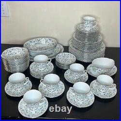 Noritake chintz china set 2404 silver 68 piece set