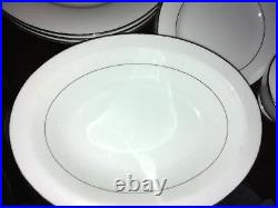 Noritake, envoy, 6325, white, platinum trim & verge, 17 pc china set, 3 settings