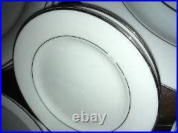 Noritake, envoy, 6325, white, platinum trim & verge, 17 pc china set, 3 settings