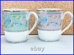 Noritake mug (switched colors pair set) 285cc Yoshino two green-pink bone china