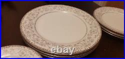 Noritake oxford 3 place sets dinner, salad bread plates cups saucers 16 items