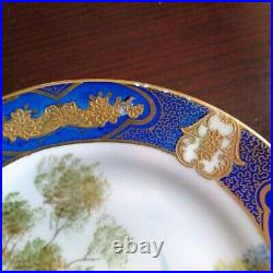 Old Noritake 17cm plate set of 2 Blue Antique Blue Maruki