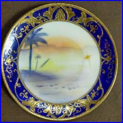 Old Noritake Kinrande Golden Brocade Desert Caravan Sunset Cabinet Cup & Saucer