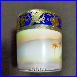 Old Noritake Kinrande Golden Brocade Desert Caravan Sunset Cabinet Cup & Saucer