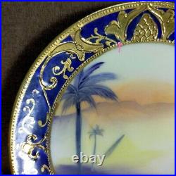 Old Noritake Kinrande Golden Brocade Desert Caravan Sunset Cabinet Cup & Saucer