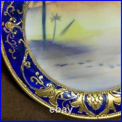 Old Noritake Kinrande Golden Brocade Desert Caravan Sunset Cabinet Cup & Saucer