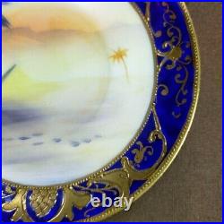 Old Noritake Kinrande Golden Brocade Desert Caravan Sunset Cabinet Cup & Saucer