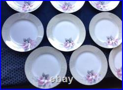 Old Noritake set of Antique 1 Platte and 11 Small Plates Rose Motif 1934-1950