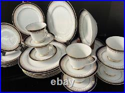 RARE 36 Pc Noritake Grand Monarch Set for 6 w Pasta Bowl Blue Legacy Bone China