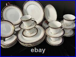 RARE 36 Pc Noritake Grand Monarch Set for 6 w Pasta Bowl Blue Legacy Bone China